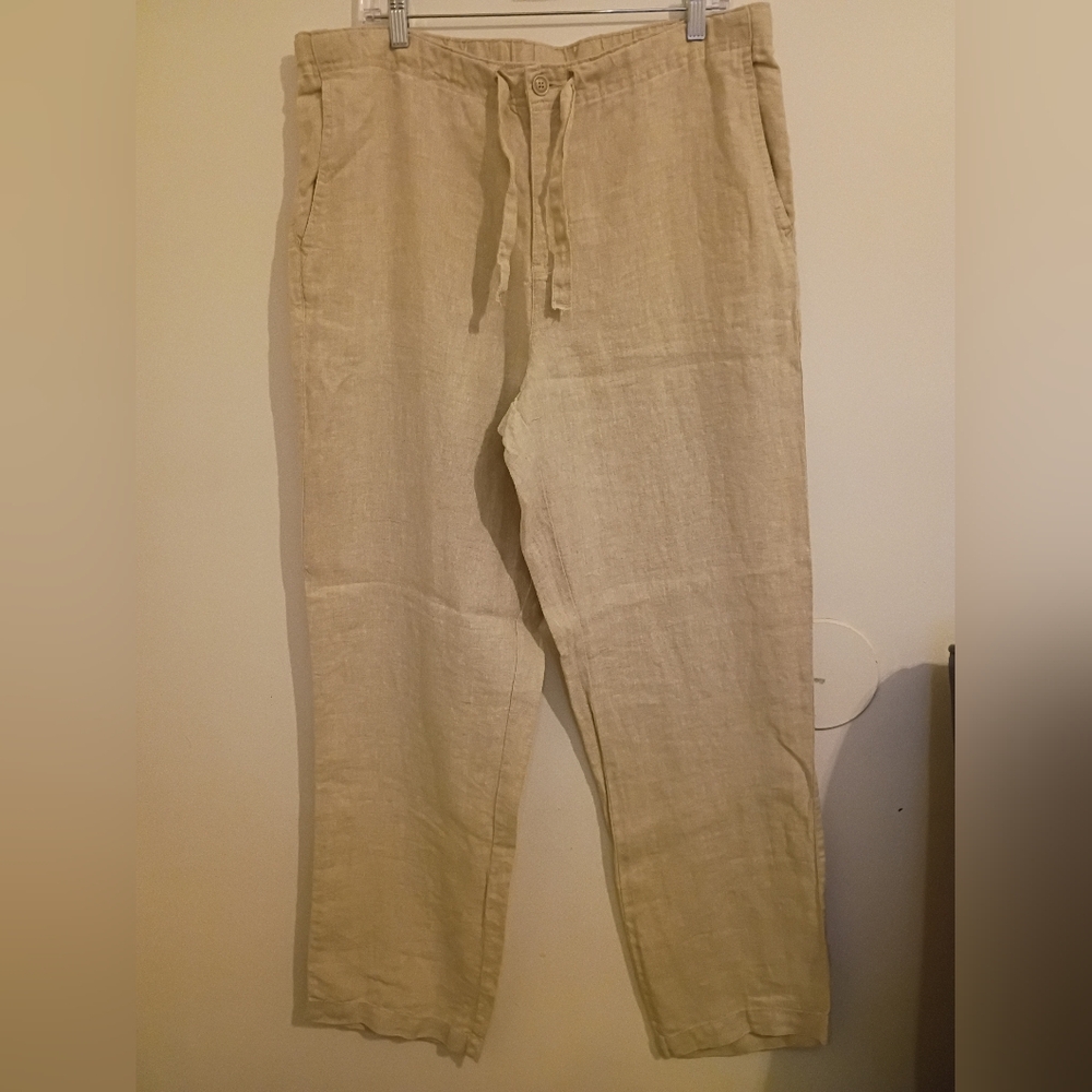 Ocean & Coast Women's Women's 100%‎ Linen Straight Leg Pants Sz L